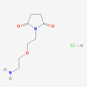 Chemical structure of 1-(2-(2-Aminoethoxy)ethyl)pyrrolidine-2,5-dione hydrochloride