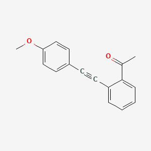 Chemical structure of 1-(2-((4-Methoxyphenyl)ethynyl)phenyl)ethanone