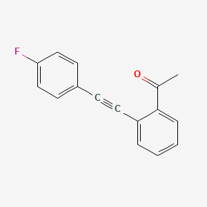 Chemical structure of 1-(2-((4-Fluorophenyl)ethynyl)phenyl)ethanone