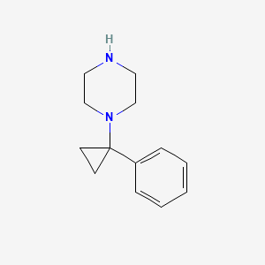 Chemical structure of 1-(1-Phenylcyclopropyl)piperazine