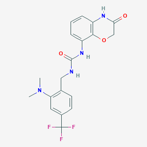 Chemical structure of 1-(1-Isonicotinoylpiperidin-4-yl)-3-(4-(trifluoromethoxy)phenyl)urea