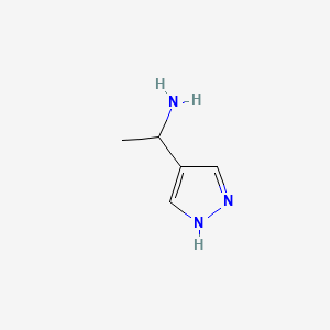Chemical structure of 1-(1H-Pyrazol-4-yl)ethanamine