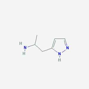Chemical structure of 1-(1H-pyrazol-3-yl)propan-2-amine