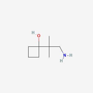 Chemical structure of 1-(1-amino-2-methylpropan-2-yl)cyclobutan-1-ol