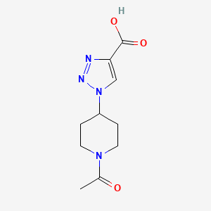 Chemical structure of 1-(1-acetylpiperidin-4-yl)-1H-1,2,3-triazole-4-carboxylic acid