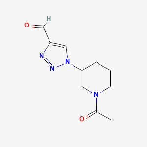 Chemical structure of 1-(1-Acetylpiperidin-3-yl)-1H-1,2,3-triazole-4-carbaldehyde