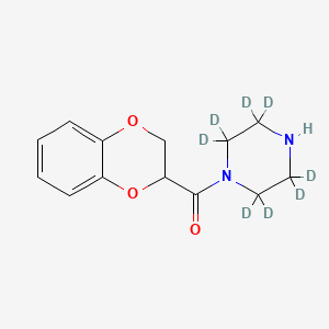 Chemical structure of 1-(1,4-Benzodioxan-2-ylcarbonyl)piperazine-d8