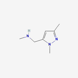 Chemical structure of 1-(1,3-Dimethyl-1H-pyrazol-5-yl)-N-methylmethanamine