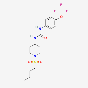 Chemical structure of 1-(1-(tert-Butylsulfonyl)piperidin-4-yl)-3-(4-(trifluoromethoxy)phenyl)urea
