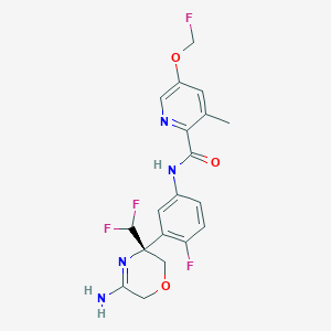 Chemical structure of 1-(1-(5-Fluoronicotinoyl)piperidin-4-yl)-3-(4-(trifluoromethoxy)phenyl)urea
