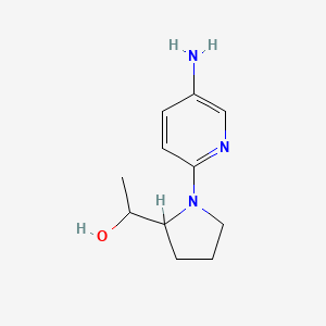 Chemical structure of 1-(1-(5-Aminopyridin-2-yl)pyrrolidin-2-yl)ethan-1-ol
