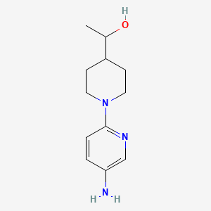 Chemical structure of 1-(1-(5-Aminopyridin-2-yl)piperidin-4-yl)ethan-1-ol