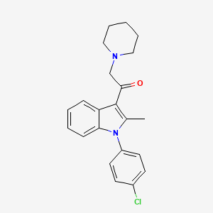 Chemical structure of 1-(1-(4-Chlorophenyl)-2-methyl-1H-indol-3-yl)-2-(piperidin-1-yl)ethanone