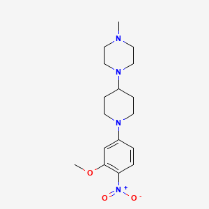 Chemical structure of 1-(1-(3-Methoxy-4-nitrophenyl)piperidin-4-yl)-4-methylpiperazine