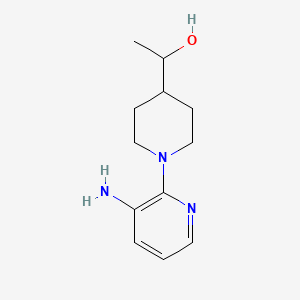 Chemical structure of 1-(1-(3-Aminopyridin-2-yl)piperidin-4-yl)ethan-1-ol