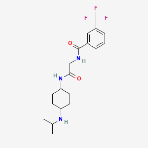 Chemical structure of 1-(1-(3,3-Dimethylbutanoyl)piperidin-4-yl)-3-(4-(trifluoromethyl)phenyl)urea