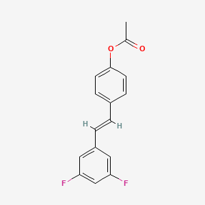 Chemical structure of 1-([1,1'-biphenyl]-3-yl)-2,2-difluorocyclopropane-1-carboxylic acid