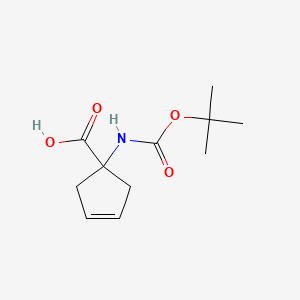 Chemical structure of 1-((tert-Butoxycarbonyl)amino)cyclopent-3-enecarboxylic acid