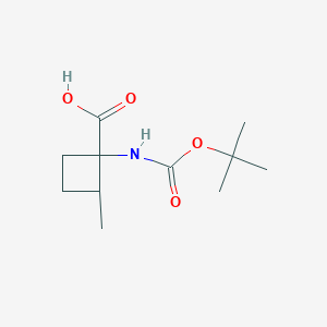 Chemical structure of 1-((tert-Butoxycarbonyl)amino)-2-methylcyclobutanecarboxylic acid