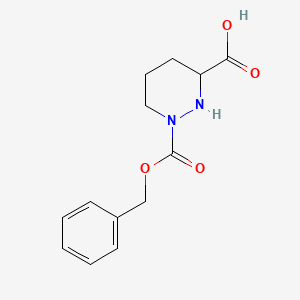 Chemical structure of 1-((Benzyloxy)carbonyl)hexahydropyridazine-3-carboxylic acid