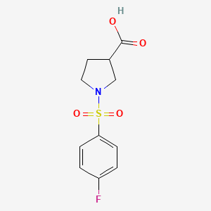Chemical structure of 1-((4-Fluorophenyl)sulfonyl)pyrrolidine-3-carboxylic acid