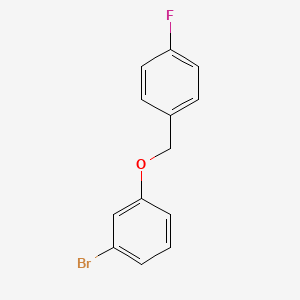 Chemical structure of 1-((4-Bromophenoxy)methyl)-2-fluorobenzene
