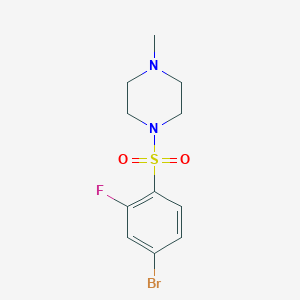 Chemical structure of 1-((4-broMo-2-fluorophenyl)sulfonyl)-4-Methylpiperazine