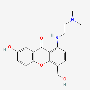 Chemical structure of 1-((2-(Dimethylamino)ethyl)amino)-7-hydroxy-4-(hydroxymethyl)-9H-xanthen-9-one