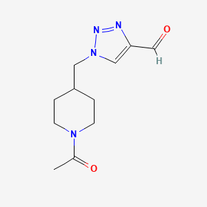 Chemical structure of 1-((1-acetylpiperidin-4-yl)methyl)-1h-1,2,3-triazole-4-carbaldehyde