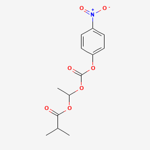 Chemical structure of 1-(((4-Nitrophenoxy)carbonyl)oxy)ethyl isobutyrate