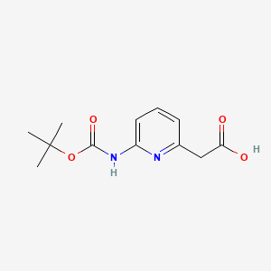 Chemical structure of {6-[(tert-Butoxycarbonyl)amino]-2-pyridinyl}acetic acid