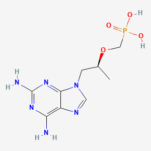 Chemical structure of {4-[(2,6-Diamino-9H-purin-9-yl)oxy]butyl}phosphonic acid