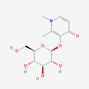 Chemical structure of {[(1S)-Isobutanoyloxyisobutoxy]carbonyloxy}succinimide