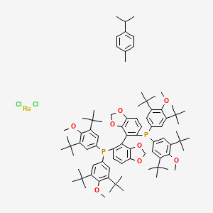 Chemical structure of [RuCl(p-cymene)((S)-dtbm-segphos)]Cl