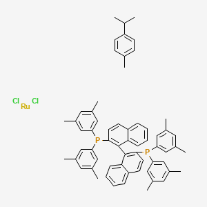 Chemical structure of [RuCl(p-cymene)((R)-xylbinap)]Cl