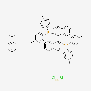 Chemical structure of [RuCl(p-cymene)((R)-tolbinap)]Cl