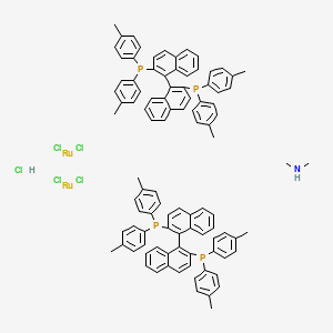Chemical structure of [NH2Me2][(RuCl((S)-tolbinap))2(μ-Cl)3]