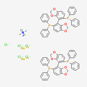 Chemical structure of [NH2Me2][(RuCl((R)-segphos))2(μ-Cl)3]