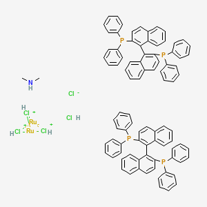 Chemical structure of [NH2Me2][(RuCl((R)-binap))2(μ-Cl)3]