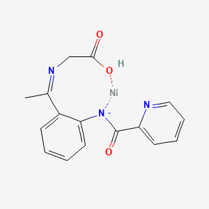Chemical structure of [N-[1-[2-(2-Pyridylcarboxamido)phenyl]ethylidene]glycinato]nickel