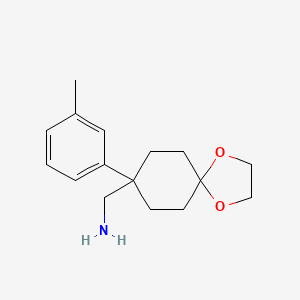 Chemical structure of [8-(3-Methylphenyl)-1,4-dioxaspiro[4.5]dec-8-yl]methylamine
