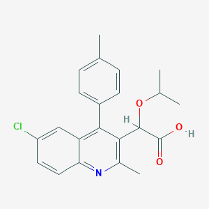 Chemical structure of [6-Chloro-2-methyl-4-(4-methylphenyl)-3-quinolinyl](isopropoxy)acetic acid