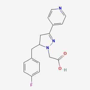 Chemical structure of [5-(4-Fluorobenzyl)-3-(4-pyridinyl)-1H-pyrazol-1-yl]acetic acid