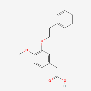 Chemical structure of [4-Methoxy-3-(2-phenylethoxy)phenyl]acetic acid