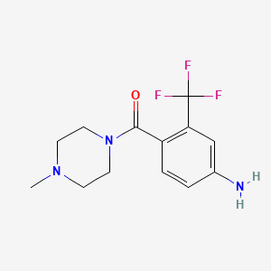 Chemical structure of 4-(4-Methylpiperazine-1-carbonyl)-3-(trifluoromethyl)aniline