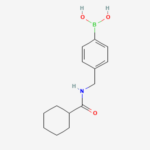 Chemical structure of (4-(Cyclohexanecarboxamidomethyl)phenyl)boronic acid