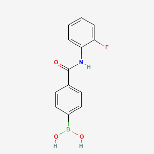 Chemical structure of [4-[(2-fluorophenyl)carbamoyl]phenyl]boronic acid