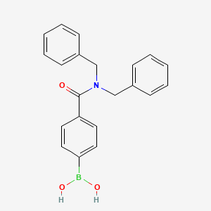 Chemical structure of [4-(dibenzylcarbamoyl)phenyl]boronic acid