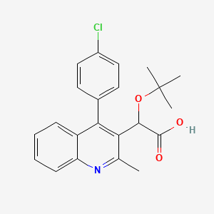 Chemical structure of [4-(4-Chlorophenyl)-2-methyl-3-quinolinyl][(2-methyl-2-propanyl)oxy]acetic acid