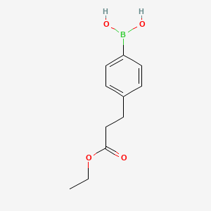 Chemical structure of [4-(3-ethoxy-3-oxopropyl)phenyl]boronic acid